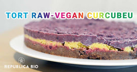 Curcubeu în 3 culori, rețetă de tort raw-vegan