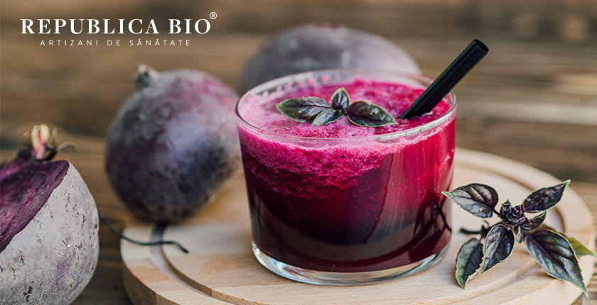 Fresh rapid pentru imunizare cu sfeclă, măr şi-un praf de spirulină