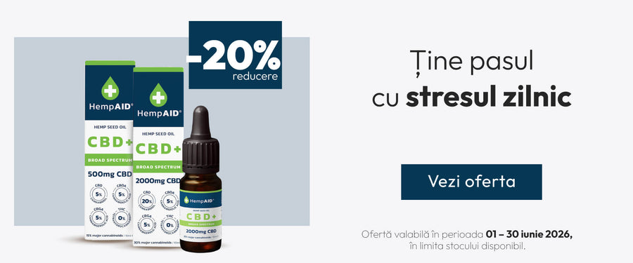 Campanie Ulei de cânepă cu CBD HempAID - 20% reducere