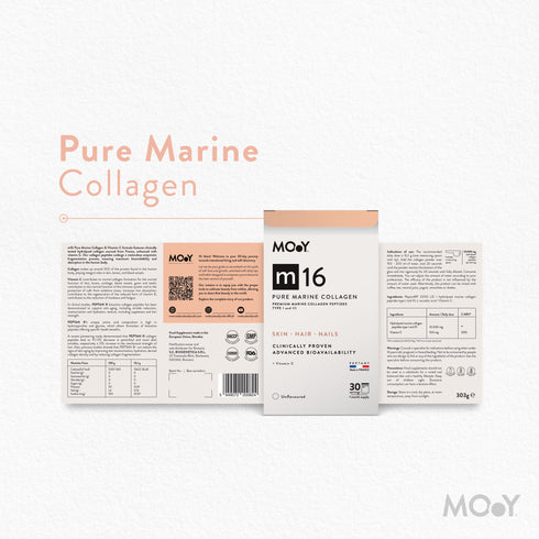 m16 Colagen hidrolizat marin premium, dovedit clinic, beauty, 10.000mg tip I si III, fara aroma, 30 portii, 303 g, Molecules of Youth, natural