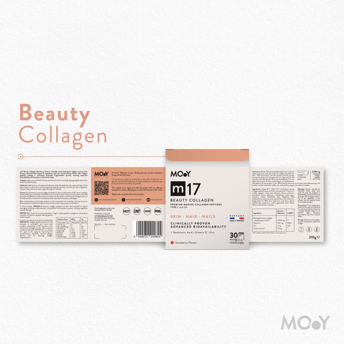 m17 Colagen hidrolizat marin premium, dovedit clinic, beauty, 6.000mg tip I si III, aroma capsuni, 30 portii, 210 g, Molecules of Youth, natural