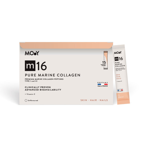 m16 Colagen hidrolizat marin premium monodoza, dovedit clinic, beauty, 10.000mg tip I si III, fara aroma, 15 plicuri, 151,5 g, Molecules of Youth, natural