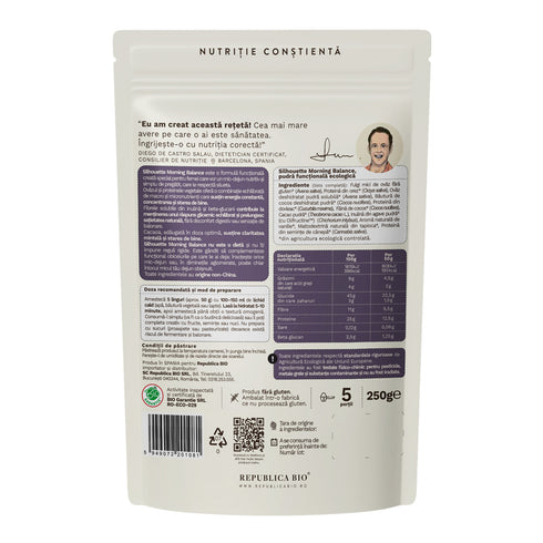 Silhouette Morning Balance, pudra functionala ecologica, FARA GLUTEN, Republica BIO, 250 g
