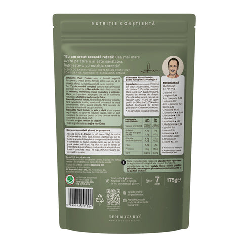 Silhouette Plant Protein, pudra functionala ecologica, FARA GLUTEN, Republica BIO, 175 g