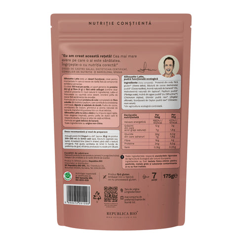 Silhouette Latte, pudra functionala ecologica, FARA GLUTEN, Republica BIO, 175 g