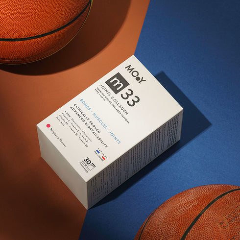 m33 Colagen hidrolizat bovin premium, dovedit clinic, articulatii, 7.000mg tip I si III, aroma zmeura, 30 portii, 390 g, Molecules of Youth, natural