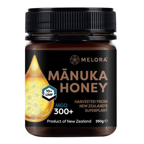 Miere de Manuka MELORA, MGO 300+ (UMF 10+) Noua Zeelanda, 250 g, naturala