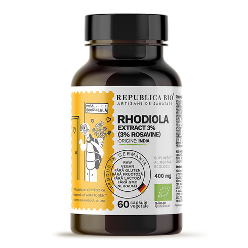 Rhodiola Ecologica din India (400 mg) - extract 3% Republica BIO, 60 capsule (29,7 g)