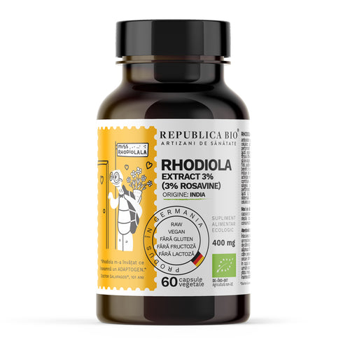 Rhodiola Ecologica din India (400 mg) - extract 3% Republica BIO, 60 capsule (29,7 g)