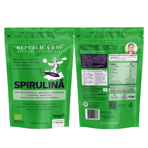 Spirulina, pulbere ecologica pura Republica BIO, 125 g