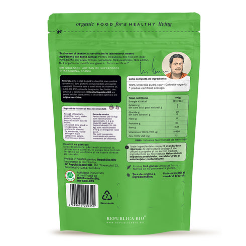 Chlorella, pulbere ecologica pura Republica BIO, 125 g