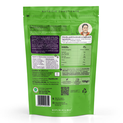 Chlorella, pulbere ecologica pura Republica BIO, 125 g