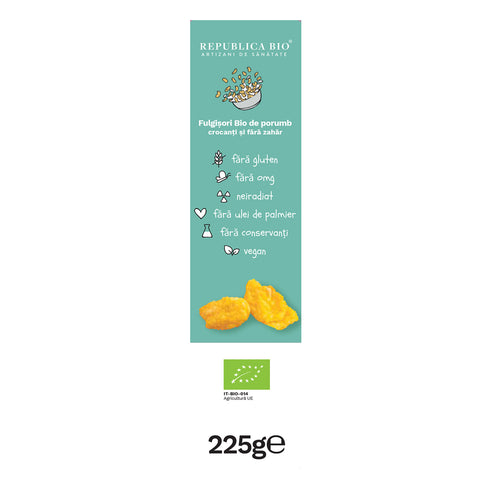 Fulgisori Bio de porumb crocanti si fara zahar FARA GLUTEN Republica BIO, bio, 225 g