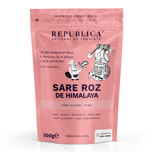 Sare roz de Himalaya FARA GLUTEN Republica BIO, fina, 500 g, natural,