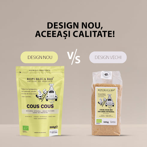 Cous Cous Bio din grau integral Republica BIO, 500g