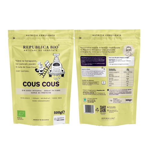 Cous Cous Bio din grau integral Republica BIO, 500g