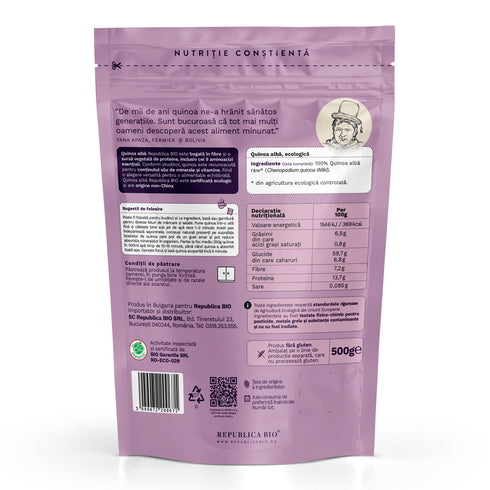 Quinoa alba Bio FARA GLUTEN Republica BIO, 500g