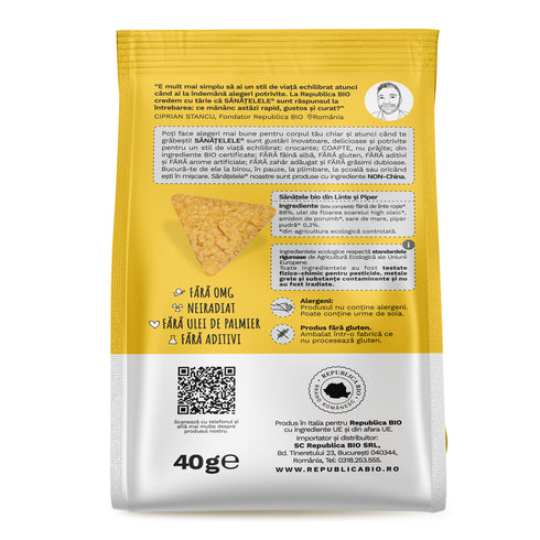 Sanatele BIO din Linte si Piper, ecologic, fara gluten, 40g
