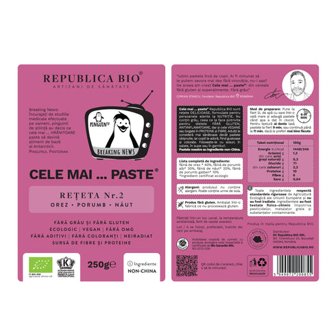 Cele mai…PASTE Reteta 2 Orez Porumb Naut, fara gluten, ecologic, Republica BIO, 250g