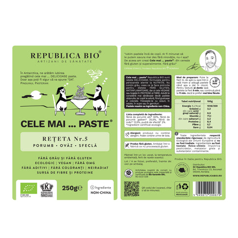 Cele mai…PASTE Reteta 5 Porumb Ovaz Sfecla, fara gluten, ecologic, Republica BIO, 250g