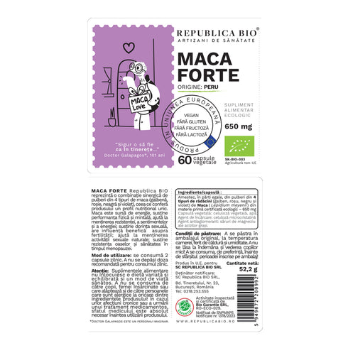 Maca Forte ecologica Republica BIO, 60 capsule