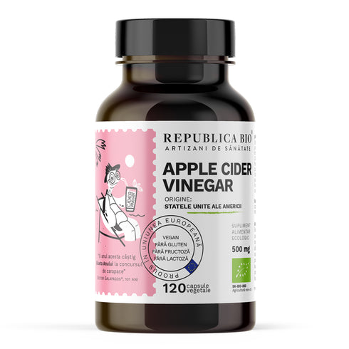 Apple Cider Vinegar (Otet din Cidru de Mere) ecologic Republica BIO, 120 capsule