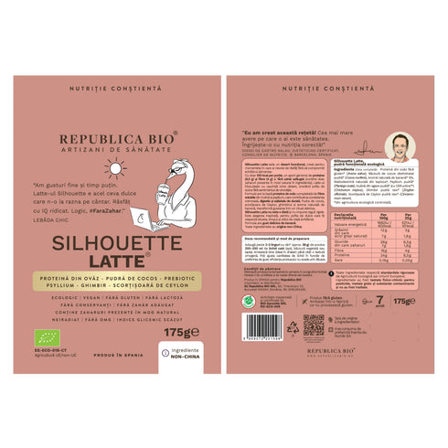 Silhouette Latte, pudra functionala ecologica, FARA GLUTEN, Republica BIO, 175 g