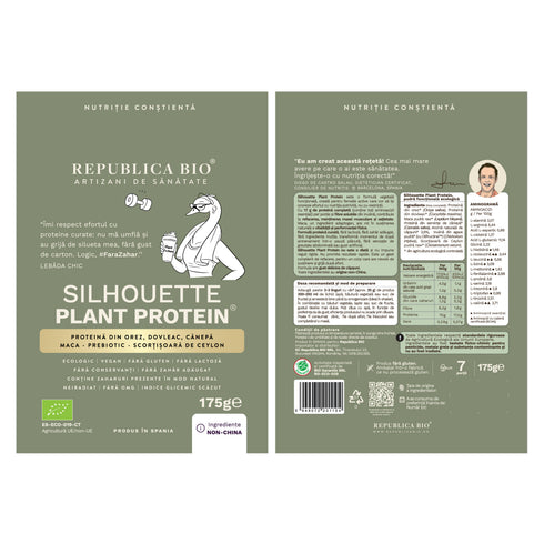 Silhouette Plant Protein, pudra functionala ecologica, FARA GLUTEN, Republica BIO, 175 g