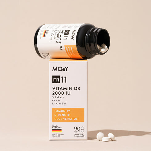 m11 Vegan Vitamin D3 2000 IU from lichen, 90 tablete, 45 g, Molecules of Youth, natural
