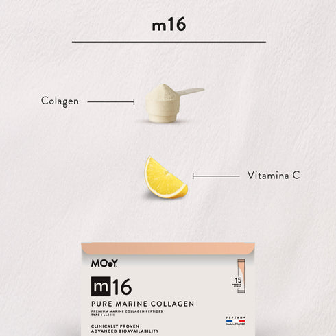 m16 Colagen hidrolizat marin premium monodoza, dovedit clinic, beauty, 10.000mg tip I si III, fara aroma, 15 plicuri, 151,5 g, Molecules of Youth, natural