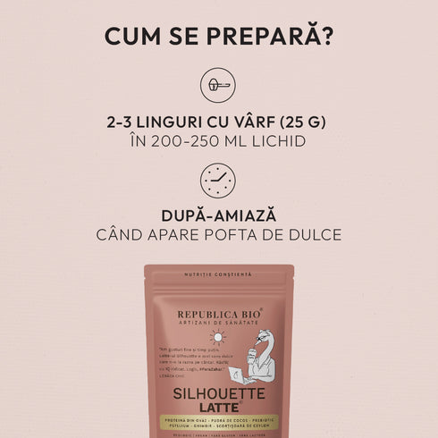 Silhouette Latte, pudra functionala ecologica, FARA GLUTEN, Republica BIO, 175 g