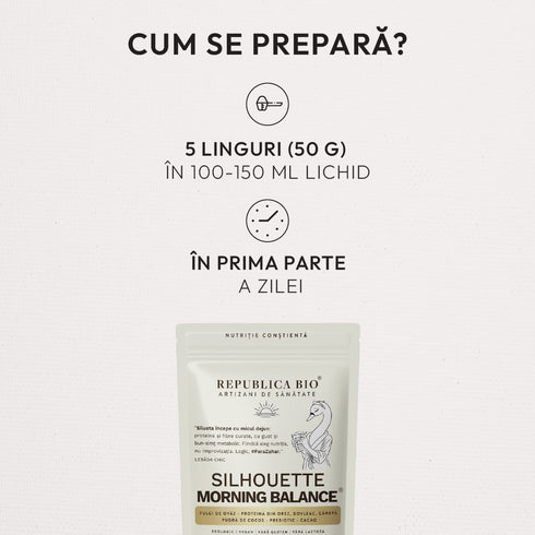 Silhouette Morning Balance, pudra functionala ecologica, FARA GLUTEN, Republica BIO, 250 g