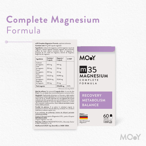 m35 Complete Magnesium Formula, 60 capsule, 57 g, Molecules of Youth, natural