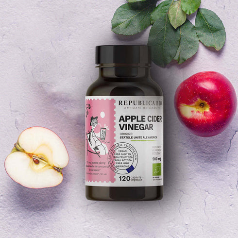 Apple Cider Vinegar (Otet din Cidru de Mere) ecologic Republica BIO, 120 capsule