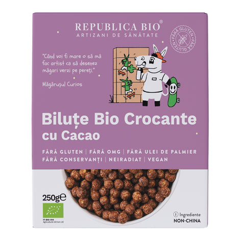 Bilute Bio crocante de ciocolata FARA GLUTEN Republica BIO, bio, 250 g