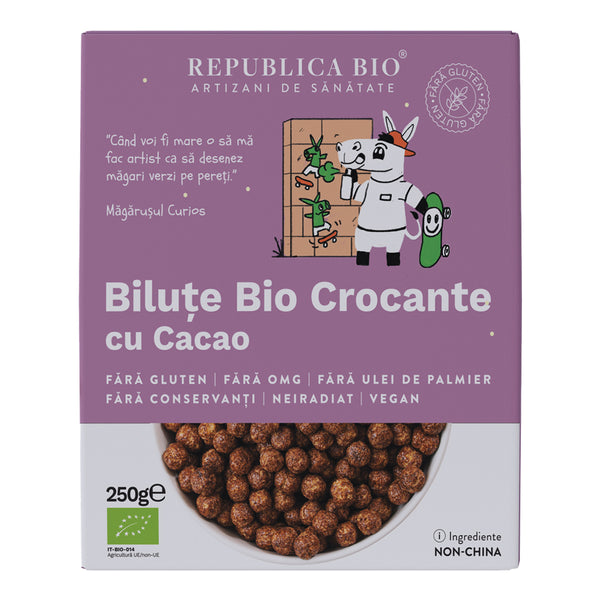 Bilute Bio crocante de ciocolata FARA GLUTEN Republica BIO, bio, 250 g