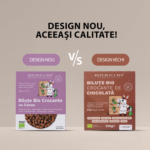 Bilute Bio crocante de ciocolata FARA GLUTEN Republica BIO, bio, 250 g