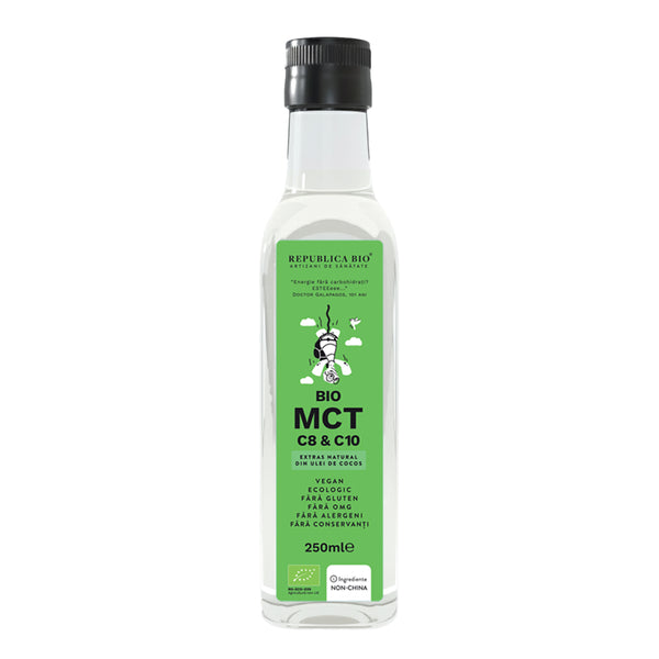 Bio MCT C8 & C10 extras natural din ulei de cocos, ecologic, fara gluten Republica BIO, 250ml