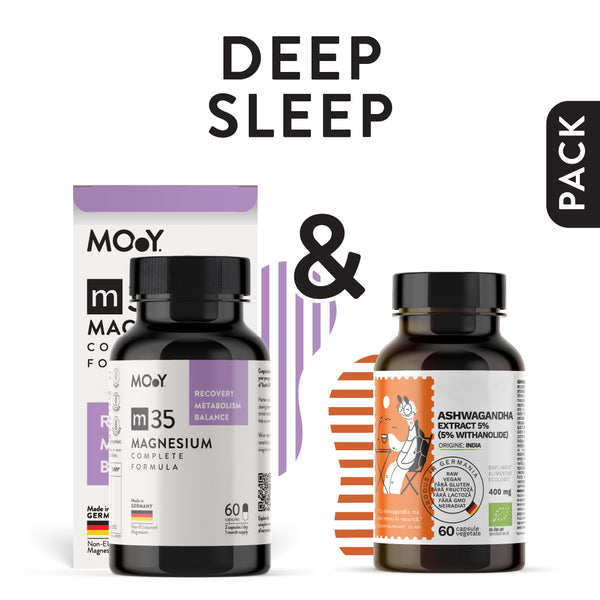 Deep Sleep, pachet promotional (Ashwagandha + m35 Complete Magnesium)