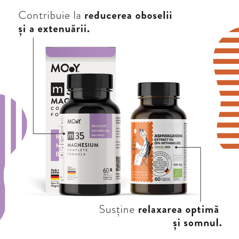 Deep Sleep, pachet promotional (Ashwagandha + m35 Complete Magnesium)