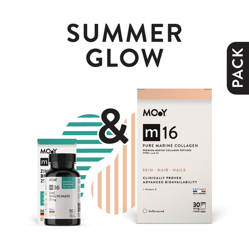 SUMMER GLOW, pachet promotional (m16 PURE MARINE COLLAGEN & Vitamin C + m36 Zinc Bisglycinate), NATURAL, 343,5 g