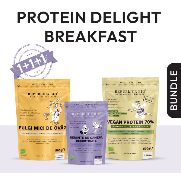 Protein delight breakfast Republica BIO, pachet promotional, ecologic, 1200 g