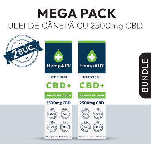 Mega Pack Ulei de canepa cu 2500mg CBD HempAIDpachet promotional