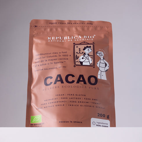 Cacao, pulbere ecologica pura Republica BIO, 200 g
