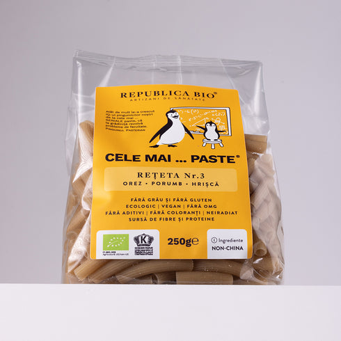 Cele mai…PASTE Reteta 3 Orez Porumb Hrisca, fara gluten, ecologic, Republica BIO, 250g