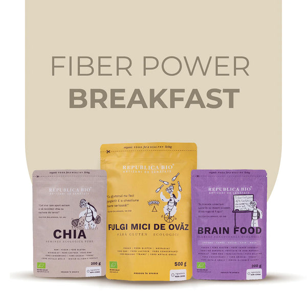 Fiber power breakfast Republica BIO, pachet promotional, ecologic, 900 g