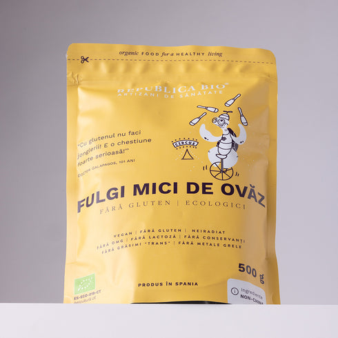 Fulgi mici de ovaz fara gluten ecologici Republica BIO, 500 g