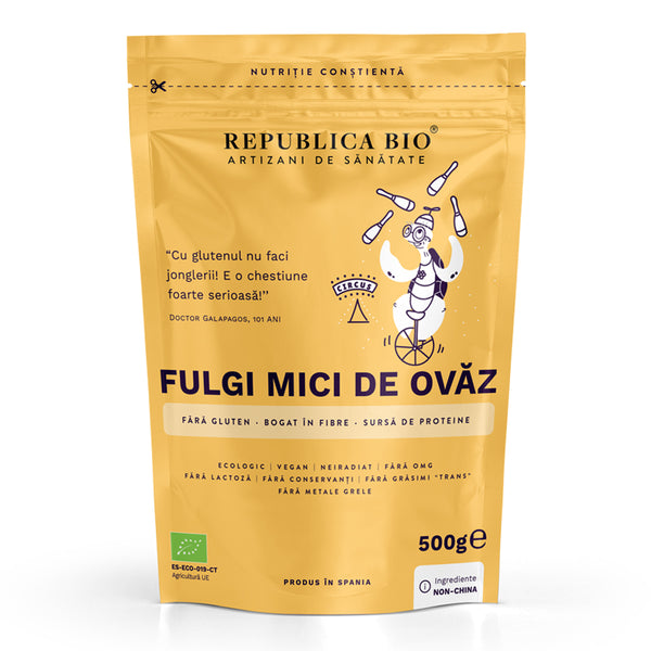 Fulgi mici de ovaz fara gluten ecologici Republica BIO, 500 g
