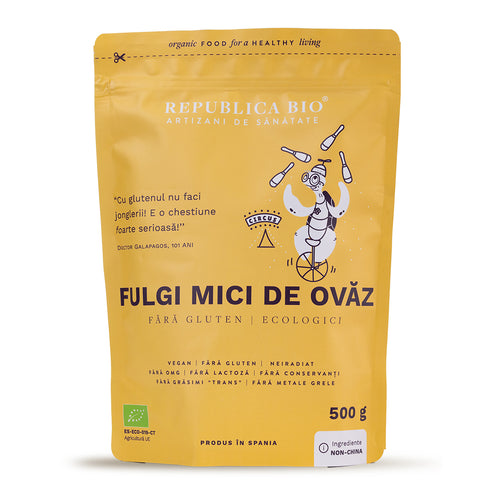 Fulgi mici de ovaz fara gluten ecologici Republica BIO, 500 g