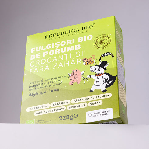 Fulgisori Bio de porumb crocanti si fara zahar FARA GLUTEN Republica BIO, bio, 225 g